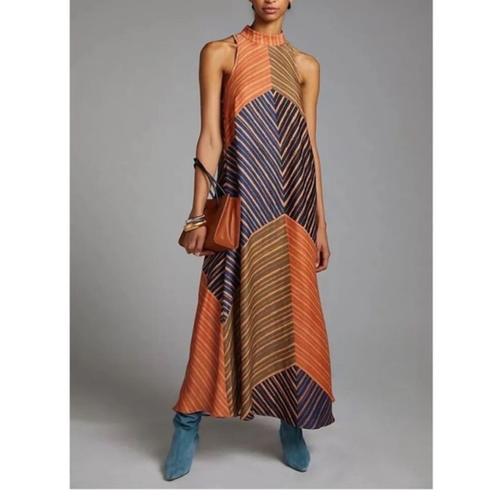 Farm Rio x Anthropologie Geometric shaped sleeveless maxi dress size S